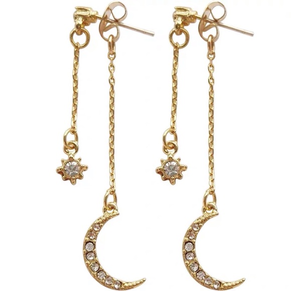 Moon Star Dangle Earrings - Picture 6 of 8